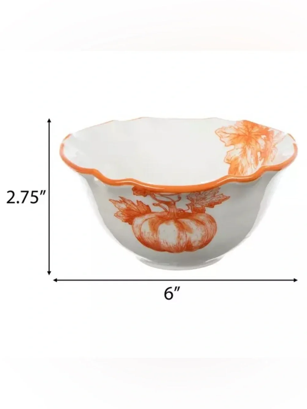Orange Pumpkin Toile Bowls